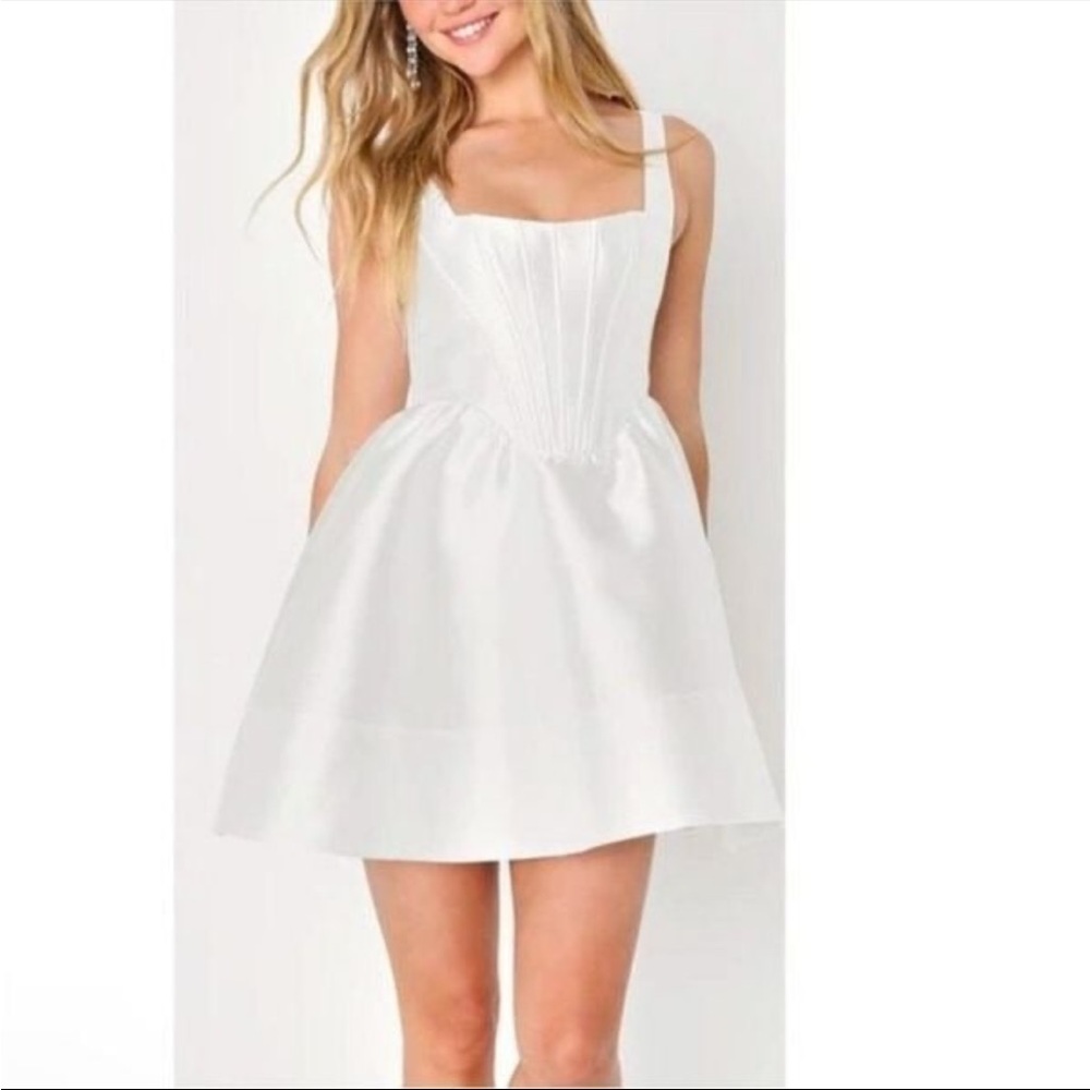 Lulus White Corset Flare Dress